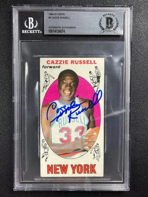 CAZZIE RUSSELL SIGNED 1969/70 TOPPS #3 ROOKIE BAS BGS AUTHENTIC AUTOGRAPH AUTO - Image 1 of 2