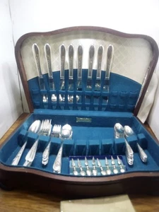 51 Piece Silver Plated Wm. Rogers PRISCILLA or LADY ANN , Flatware Set With... - Picture 1 of 13