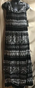Kim Rogers KM Petite Dress – Smocked Top – Black & White Print – New with Tag - Picture 1 of 5