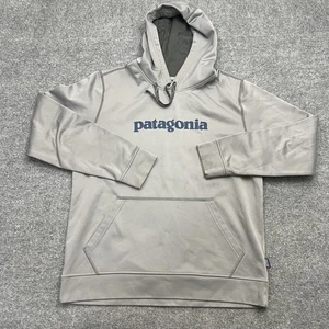 Patagonia Hoodie Mens Large Gray Pullover Fleece Kangaroo Pocket Logo STY 39467 - Picture 1 of 10