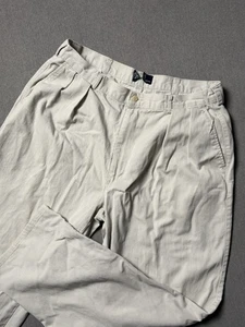 Polo Ralph Lauren Pantalones Para Hombre 36x29 Beige Plisado Chino Vintage EE. UU. Vestido - Imagen 1 de 15