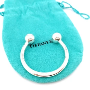 2001 Tiffany & Co Sterling Silver LARGE Horseshoe Screw Ball Key Ring - Picture 1 of 15