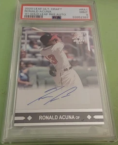 2020 Ronald Acuna Jr Leaf Ultimate Draft '91 Gold AUTOGRAPH #GLR-RA1 PSA 9 MINT - Picture 1 of 2