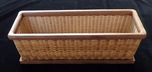 Cesta de escritorio rectangular larga hecha a mano tejida a mano estilo Nantucket - Imagen 1 de 14