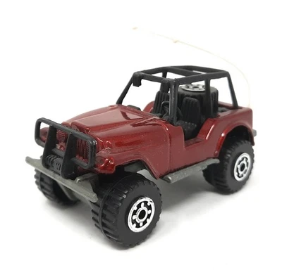 Matchbox Superfast Jeep 4 x 4 wine red approx. 7.5 cm China - Image 1 of 2