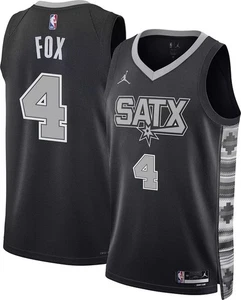 De’Aaron Fox Jersey San Antonio Spurs Mens Large Black #4 - Picture 1 of 3