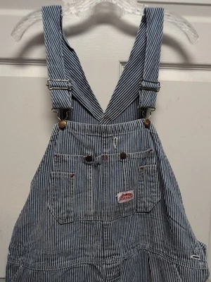 Macacão masculino vintage Roundhouse tamanho 40X27 azul branco listra RR   - Imagem 1 de 4