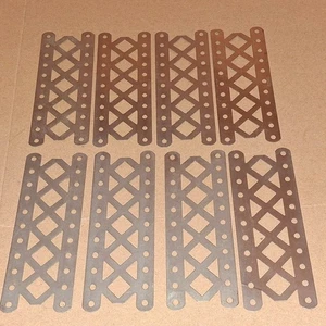 *En muy buena condición* 8 X #100 NÍQUEL TEMPRANO (TODO PRE ESTAMPADO) VIGA REFORZADA MECCANO (5,5") - Imagen 1 de 3