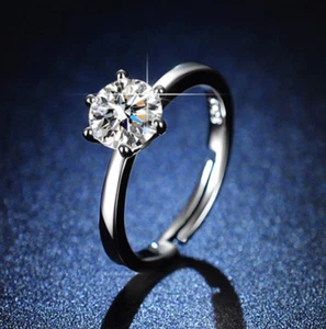 Anello solitario in argento 925 con zircone A++ di eccezionale luce FIDANZAMENTO - Foto 1 di 1