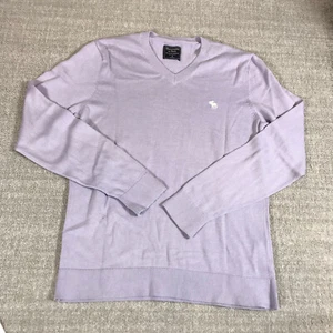 Abercrombie Fitch Sweater Mens Medium Pullover Purple Preppy Casual Adult - Picture 1 of 9