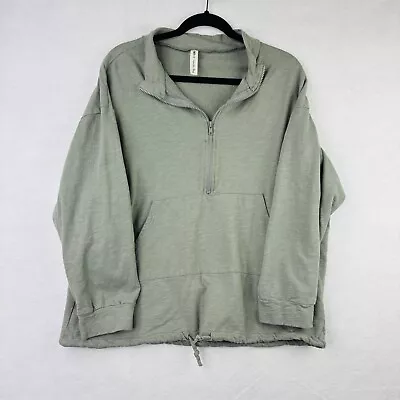 Sudadera suéter suéter con cremallera verde 1/4 talla XL Vanilla Bay para mujer Foto 1 de 4