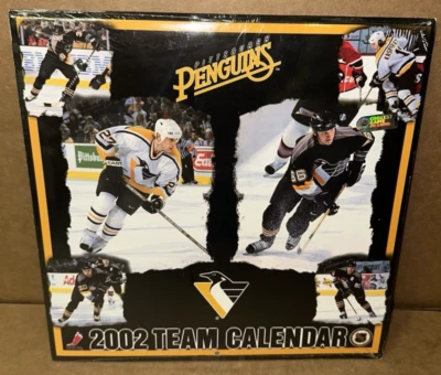 Pittsburgh Penguins NHL Hockey 2002 Equipo Calendario Mario Lemieux Acción Foto Nuevo de Lote Antiguo Foto 1 de 2