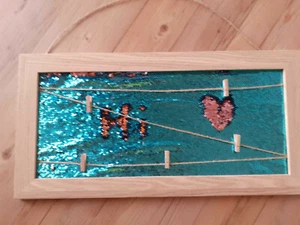 ** Memoboard Pinnwand Wendepailetten türkis-pink Kinderzimmer ** - Bild 1 von 2