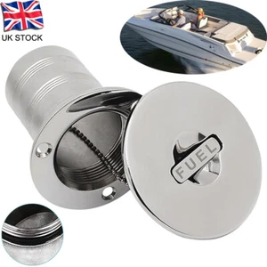 2" Boat Deck Fill Marine Filler with Keyless Lift Fuel Cap 316 Stainless Steel - Picture 1 of 9