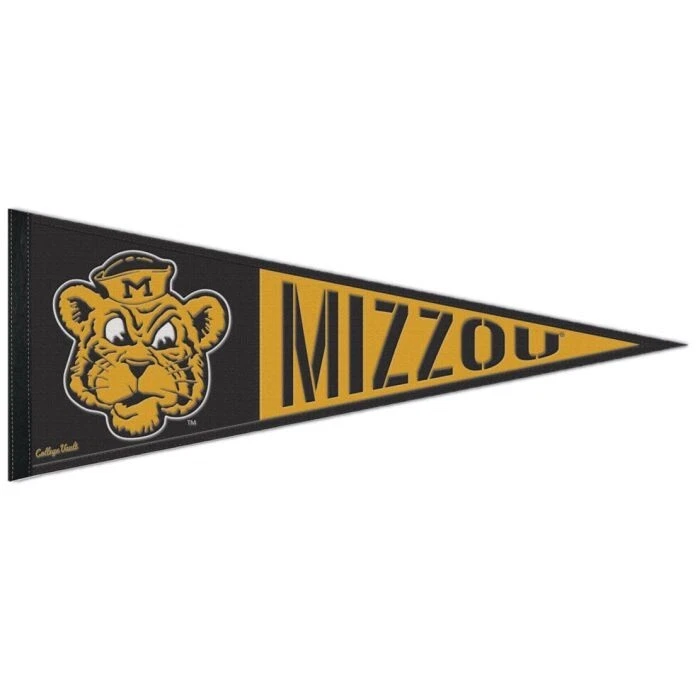 Pennant Missouri Tigers Throwback NCAA lã bordada 13" X 32" - Imagem 1 de 1