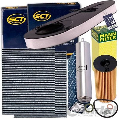 MEYLE + MANN-FILTER + WEITERE PAQUETE DE INSPECCIÓN CONJUNTO DE FILTROS adecuado para BMW F10+11 518 520 525d 143+184+211+218CV