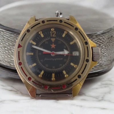 Vostok Komandirskie vintage wrist watch for men Tested russian mechanical analog - Image 1 of 4