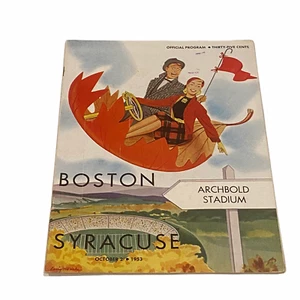 Programa de fútbol americano universitario Boston vs Syracuse 2 de octubre de 1953 de colección - Imagen 1 de 4