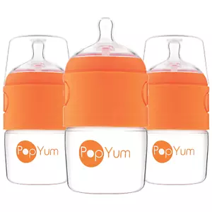 PopYum 5 oz Orange Anti-Colic Formula Making Mixing Dispenser Baby Bottles 3Pack - Picture 1 of 11