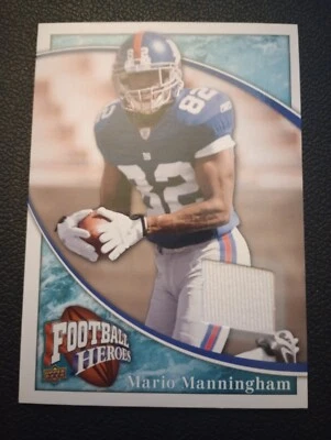 2009 UD Football Heroes Mario Manningham JERSEY Giants - Image 1 of 2