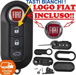 Chiave Cover Telecomando Guscio FIAT 500 500L PUNTO EVO PANDA CON LOGO INCLUSO - Foto 1 di 1