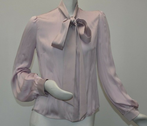 Camicia nuova Valentino cravatta con cravatta autocolletta $1580 seta lilla abbottonata viola top 8