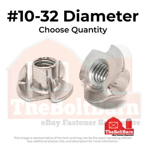#10-32 18-8 Stainless Steel 3 Prong T Nuts Fine Thread (Pick Quantity) - Picture 1 of 7