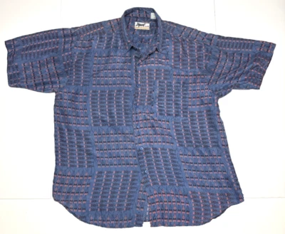 VTG Impact 100% Silk Shirt Men's XL Muticolor Print Wearable Art Button Up - Image 1 of 4