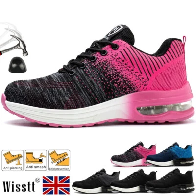 WISSTT Womens ESD Ladies Hiking Sports Safety Shoes Steel Toe Cap Trainers Work Boots