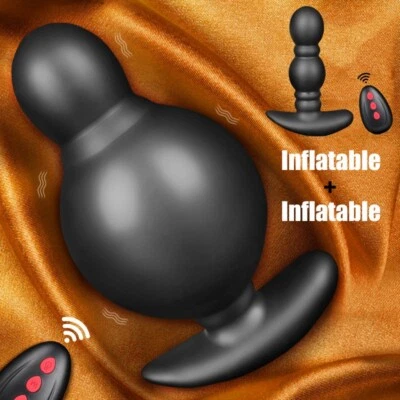 Vibrador automático inflable anal plug silicona suave enorme consolador juguete sexual para adultos Foto 1 de 4