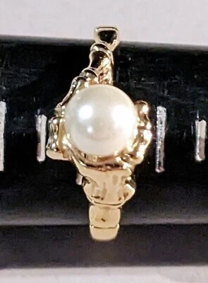Park Lane "DEBUTANTE"  RING -  Orante 18K Gold Plating + Pearl  -  SZ 8 - Pretty - Image 1 of 4