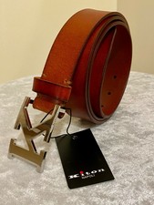 New KITON Brown Leather Belt / Size: 115/130 ~ Magnificent!