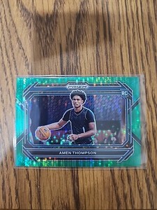 2023-24 PRIZM DRAFT ROOKIE VARIATION GREEN PULSAR AMEN THOMPSON RC 18/25 SSP