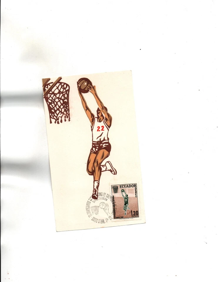Ecuador FDC Sc#C326 Basketball Maxim Card - Image 1 of 1