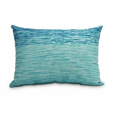 Abstract Indoor Outdoor Lumbar Pillow Blue Teal 14" X 20" - Image 1 of 4