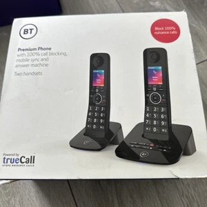 BT Premium Twin Cordless Answer Phone with 100% Nuisance Call Blocking - Black - Zdjęcie 1 z 9