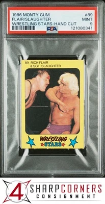 Monty Gum Wrestling Stars 1986 corte a mano #89 Ric Flair-SGT. SLAUGHTER POP 8 PSA 9 Foto 1 de 2