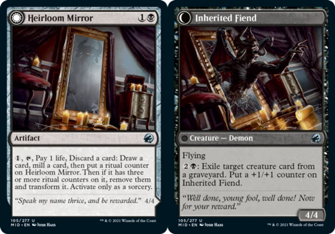 x1 Heirloom Mirror // Inherited Fiend - Innistrad: Midnight Hunt - NM - MTG - Image 1 of 1
