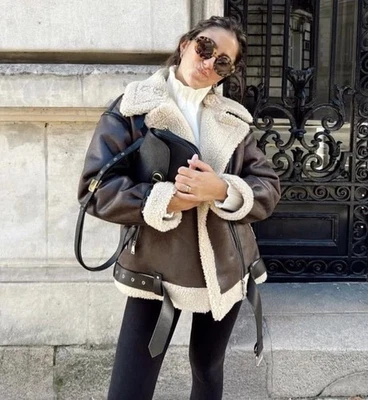 zara double faced  Long jacket Dark Brown Size M Ref 8073/263 - Image 1 of 4