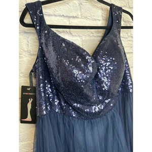 Ever Pretty Navy Sequin & Net Full Length Sleeveless Formal Gown Size 6XL (20) - Picture 1 of 5