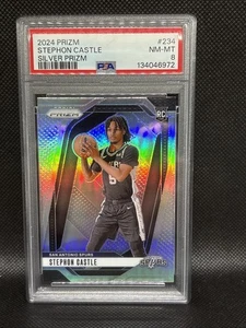 Prizm #234 Silver Prizm Stephon Castle RC 2024 San Antonio Spurs PSA 8 casi nuevo-como nuevo Roy - Imagen 1 de 2