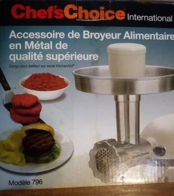 Molinillo de alimentos de metal premium Chefs Choice modelo 796 accesorio/mezclador de ayuda de cocina Foto 1 de 2