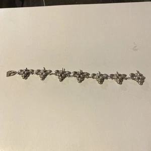Brazalete De Colección Plata Esterlina - Hoja de Uva México Racimo Eslabón 7.5" Usado en Excelente Condición - Imagen 1 de 9