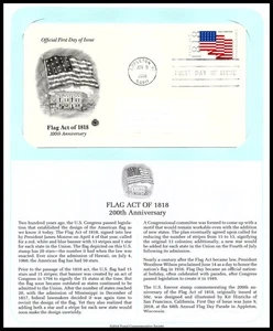 2018 Flag Act of 1818 Sc 5284 FDC PCS American history symbols stars stripes - Picture 1 of 1