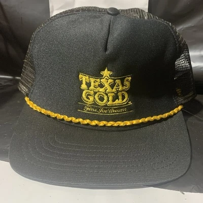 RARE!! Vintage Texas Gold Ice Cream Trucker Snapback Hat Cap - Image 1 of 4