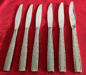 Oneida Community stainless Via Roma lot of 6 dinner knives 9 1/4" NM polished - Picture 1 of 3