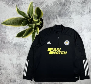 Leicester Adidas Black 2019/2020 Soccer Football XXL 1/4 T Shirt Jersey Kit - Picture 1 of 11