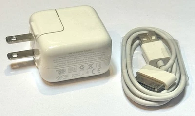 Genuine Apple 10W USB Power Adapter A1357 w/30 Pin Cable for iPhone, iPad, iPod - Image 1 of 2