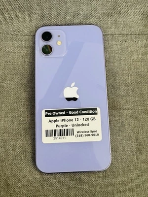 Apple iPhone 12 - 128 GB - Púrpura - Desbloqueado - 86% Salud de la batería Foto 1 de 4