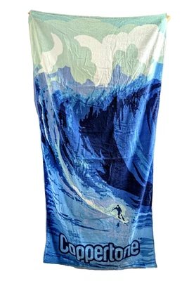 Toalha de praia Coppertone - CENA DE SURFISTA + ONDA ~ 30 x 60 - 2007 protetor solar FPS - Imagem 1 de 4